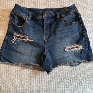 Maurices Blue Distressed Jean Shorts